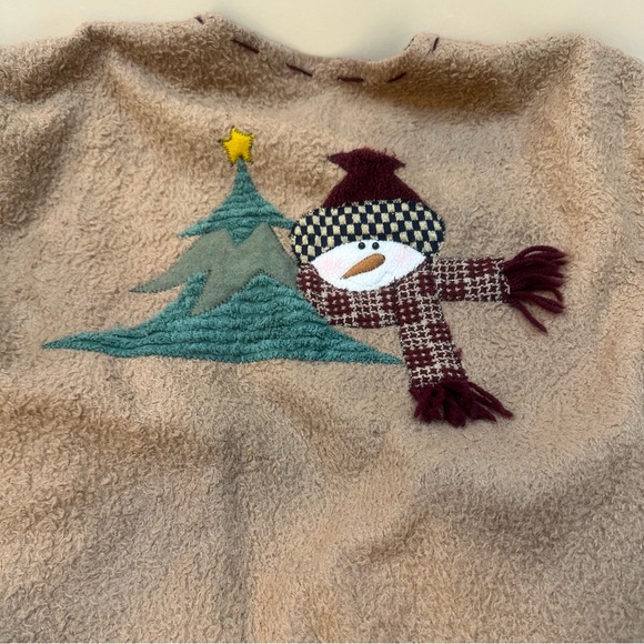 Vintage Snowman & Christmas Tree Sherpa Fleece Jacket Large/Extra Large - Picture 11 of 17